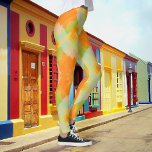 Leggings Motif géométrique solaire Floral<br><div class="desc">Une légende design moderne avec un design géométrique jaune,  orange et vert ensoleillé. Magnifique pour le printemps ou l'été ! Vous pouvez faire pivoter la conception et bien plus encore.</div>