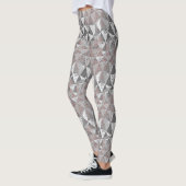 Leggings motif géométrique tons gris avec triangles (Gauche)