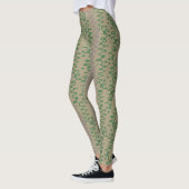 Leggings motif géométrique tons verts avec triangles (Gauche)