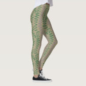 Leggings motif géométrique tons verts avec triangles (Droite)