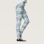 Leggings Motif géométrique tribal coloré<br><div class="desc">Couleurs pastel triales géométriques et colorées des motifs tribaux sur la couleur arrière - plan blanche que vous pouvez changer.</div>