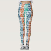 Leggings Motif géométrique tribal coloré (Devant)