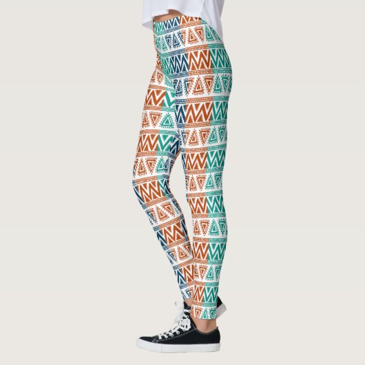 Leggings Motif géométrique tribal coloré (Gauche)