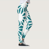 Leggings motif géométrique turquoise et blanc (Droite)