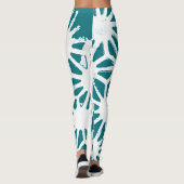 Leggings motif géométrique turquoise et blanc (Dos)