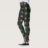 Leggings Motif géométrique vert foncé et rose (Gauche)