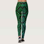 Leggings Motif géométrique vert / Impression indienne (Dos)
