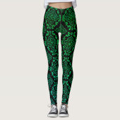 Leggings Motif géométrique vert / Impression indienne (Devant)