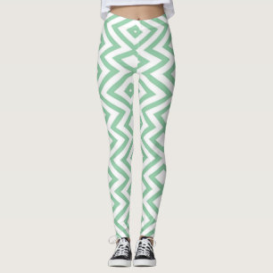 Leggings motif géométrique vert pastel