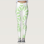 Leggings Motif géométrique vert pomme (Devant)