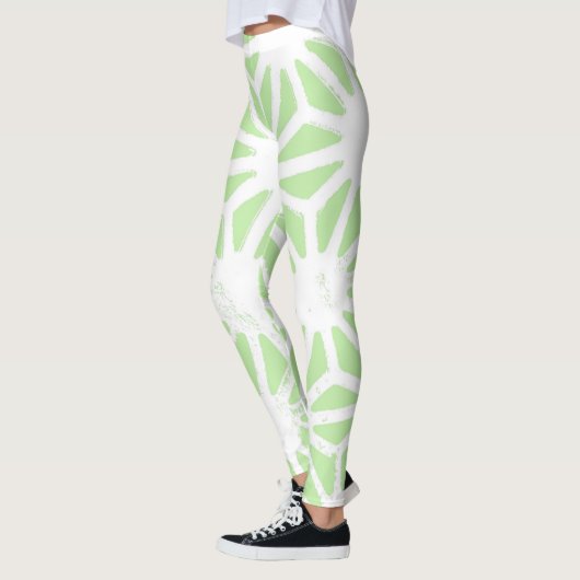 Leggings Motif géométrique vert pomme (Gauche)