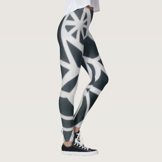 Leggings Motif géométrique Web Gras Black & White Spider. (Droite)