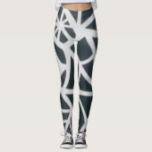 Leggings Motif géométrique Web Gras Black & White Spider. (Devant)