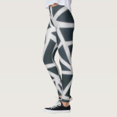 Leggings Motif géométrique Web Gras Black & White Spider. (Gauche)