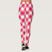 Leggings Motif Gingham Rouge et Blanc Classique Rustique (Dos)