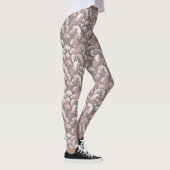 Leggings Motif Ginkgo Rose Noir Chic (Droite)