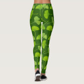Leggings Motif Ginkgo sur vert foncé (Dos)