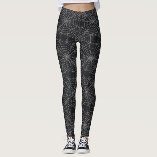 Leggings Motif gothique Black and Grey Spiderweb (Devant)