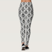Leggings Motif Gothique Floral Noir Et Blanc (Dos)
