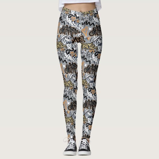 Leggings Motif Graffiti (Devant)