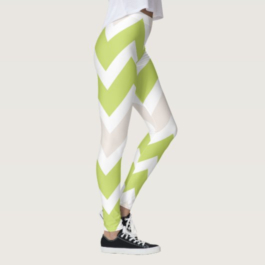 Leggings Motif graphique de chaux vert Chevron (Droite)
