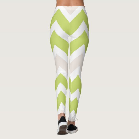 Leggings Motif graphique de chaux vert Chevron (Dos)
