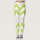 Leggings Motif graphique de chaux vert Chevron (Devant)