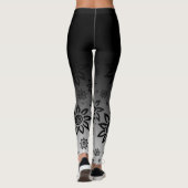 Leggings Motif graphique floral noir et blanc d'Ombre (Dos)