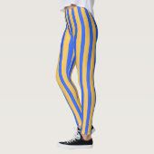 Leggings Motif Gras Bleu et Gold Vertical Stripes (Gauche)