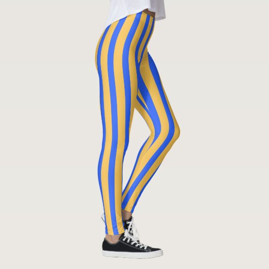 Leggings Motif Gras Bleu et Gold Vertical Stripes (Droite)