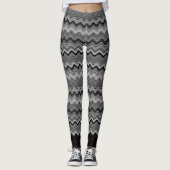 Leggings Motif gris argenté noir (Devant)
