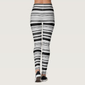 Leggings Motif gris blanc noir moderne de rayures (Dos)