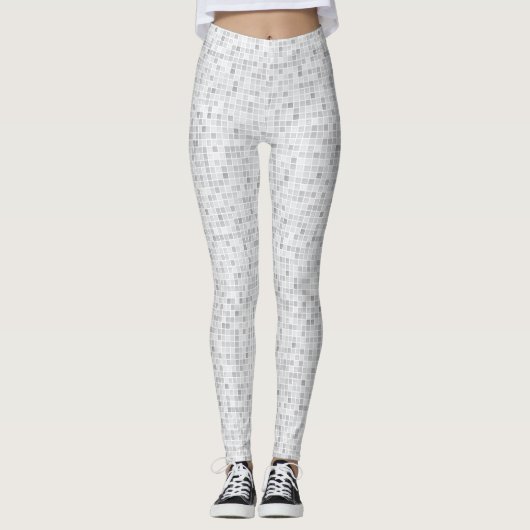Leggings Motif gris de tuiles (Devant)