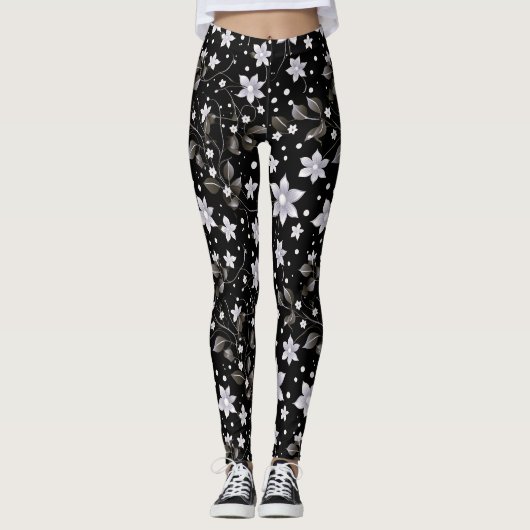 Leggings Motif gris et noir (Devant)