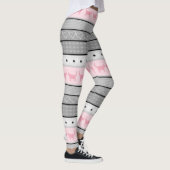 Leggings Motif, gris et rose justes de chat d'île (Droite)