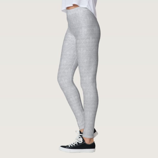 Leggings Motif Gris Fleur De Lis (Gauche)