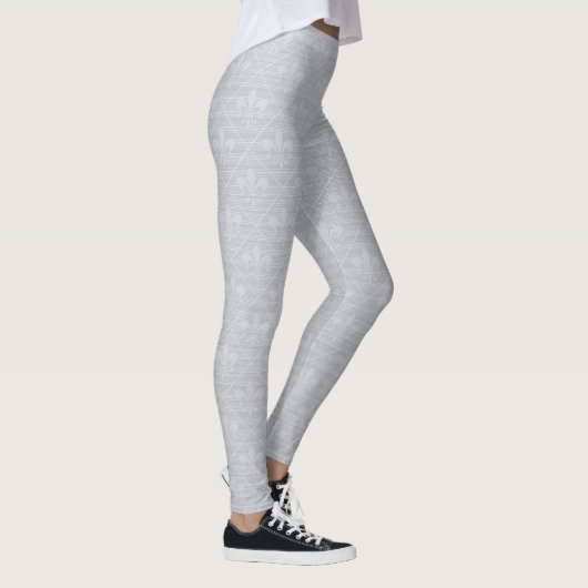 Leggings Motif Gris Fleur De Lis (Droite)