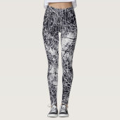 Leggings Motif grunge urbain de carte de style de rue (Devant)