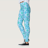 Leggings Motif Hexagon bleu et blanc (Gauche)