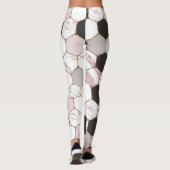 Leggings Motif Hexagon de marbre géométrique moderne (Dos)