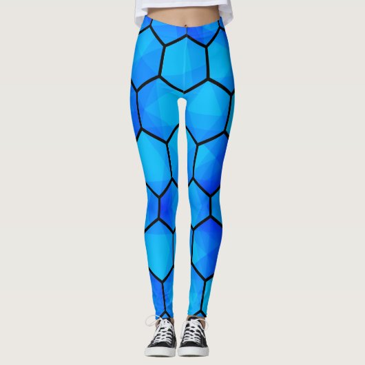 Leggings Motif Hexagonal géométrique sans fil (Devant)