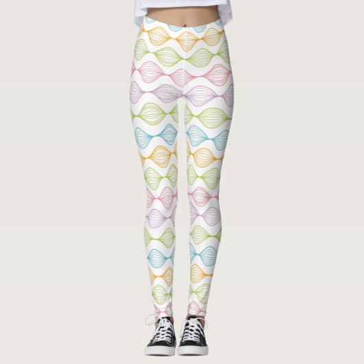 Leggings Motif horizontal coloré d'ogee (Devant)