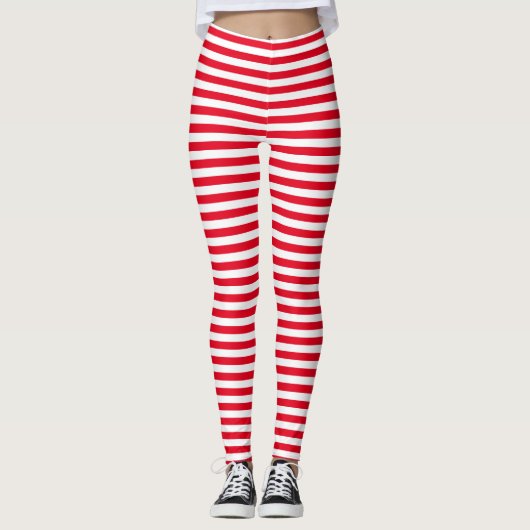 Leggings Motif horizontal de rayure de Candycane (Devant)