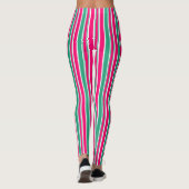 Leggings Motif horizontal rayé rouge-vert (Dos)