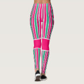 Leggings Motif horizontal rayé rouge-vert (Dos)