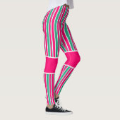 Leggings Motif horizontal rayé rouge-vert (Droite)