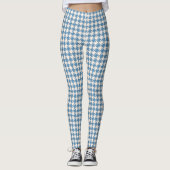 Leggings Motif Houndstooth Blue+Cream (Devant)