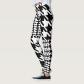 Leggings Motif Houndstooth noir et blanc (Gauche)