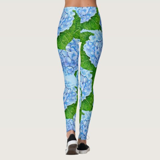 Leggings Motif hydrangée bleu (Dos)