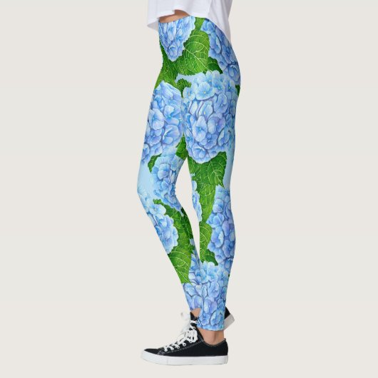 Leggings Motif hydrangée bleu (Gauche)